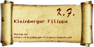 Kleinberger Filippa névjegykártya